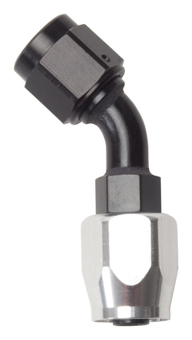 Russell Performance -16 AN Silver/Black 45 Degree Full Flow Hose End - 610133