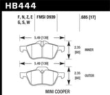 Hawk 02-06 Mini Cooper / Cooper S 18mm HT-10 Race Front Brake Pads - HB444S.685