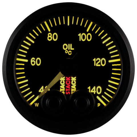 Autometer Stack 52mm 40-140 Deg C 1/8in NPTF Male Pro-Control Oil Temp Gauge - Black - ST3509