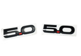 Ford Racing 15-17 Ford Mustang 5.0L Fender Emblem Black - M-1447-M50AB