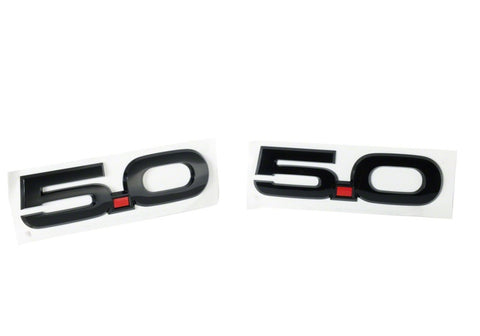 Ford Racing 15-17 Ford Mustang 5.0L Fender Emblem Black - M-1447-M50AB