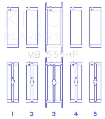 King Chrysler 350 / 361 / 383 / 403 Performance Main Bearing set - MB555HP