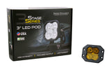 Diode Dynamics SS3 LED Pod Pro - Yellow Combo Flush (Single) - DD6721S