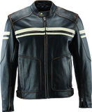River Road Hoodlum Vintage Leather Jacket Black - Small - 094382