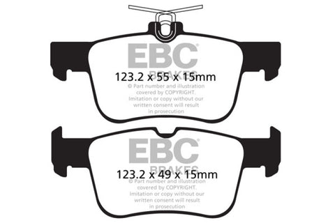EBC 13+ Ford Fusion 1.6 Turbo Ultimax2 Rear Brake Pads - UD1665