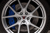 DBA T3 5000 Slotted Series w/ Black Hat Front Left 2012 Nissan GTR R35 - DBA52379BLKLS