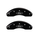 MGP Front set 2 Caliper Covers Engraved Front Oval logo/Ford Black finish silver ch - 10228FFRDBK