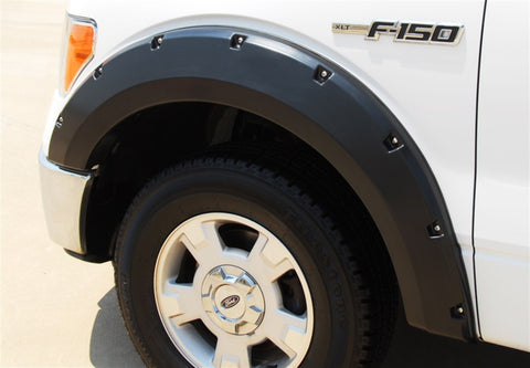 Lund 09-14 Ford F-150 (Ex Raptor) RX-Rivet Style Textured Elite Series Fender Flares - Black (2 Pc.) - RX312TA