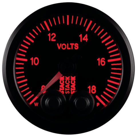 Autometer Stack 52mm 8-18V Pro-Control Battery Voltage Gauge -Black - ST3516
