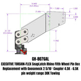 Gen-Y Executive Torsion-Flex Auto Rhino 5th Wheel Pin Box Rep w/Gooseneck 2-5/16in Coupler - GH-8076AL