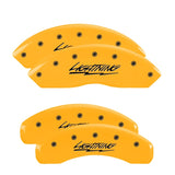 MGP 4 Caliper Covers Engraved F & R Oval Logo/Ford Yellow Finish Black Char 2005 Ford Expedition - 10020SFRDYL