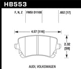 Hawk 07-11 Audi S6 HPS 5.0 Rear Brake Pads - HB553B.652