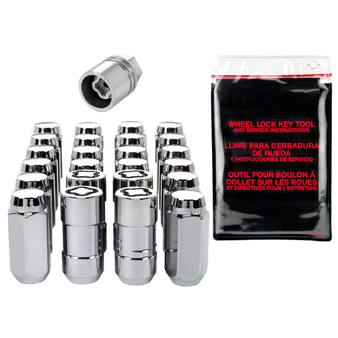 McGard 6 Lug Hex Install Kit w/Locks (Cone Seat Nut) M14X1.5 / 13/16 Hex / 1.945in. L - Chrome - 84620