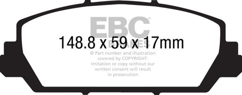 EBC 12+ Acura RDX 3.5 Ultimax2 Front Brake Pads - UD1625
