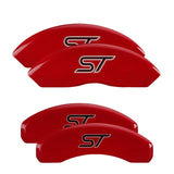 MGP 4 Caliper Covers Engraved Front & Rear No bolts/ST Red finish silver ch - 10119SST1RD