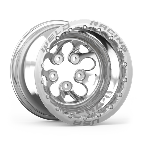 Weld Alpha-1 15x12 / 5x4.75 BP / 3in. BS Polished Wheel - Polished Double Beadlock MT - 83P-512276MP