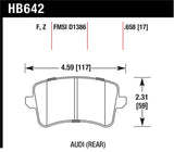Hawk 2009-2014 Audi A4 DTC-30 Rear Brake Pads - HB642W.658