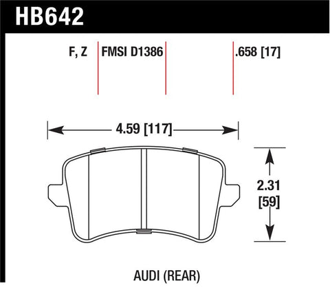 Hawk 2009-2014 Audi A4 DTC-30 Rear Brake Pads - HB642W.658