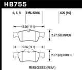 Hawk 03-06 Mercedes Benz SL500 HPS 5.0 Rear Brake Pads - HB755B.620