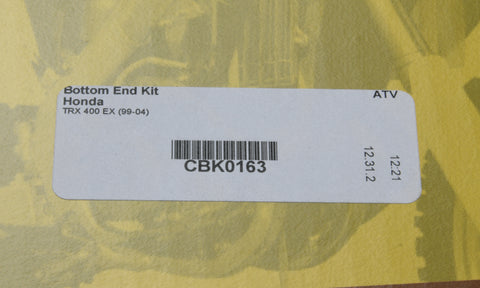 Hot Rods 99-04 Honda TRX 400 EX 400cc Bottom End Kit - CBK0163