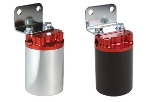 Aeromotive SS Series Billet Canister Style Fuel Filter Anodized Black/Red - 10 Micron Fabric Element - 12317