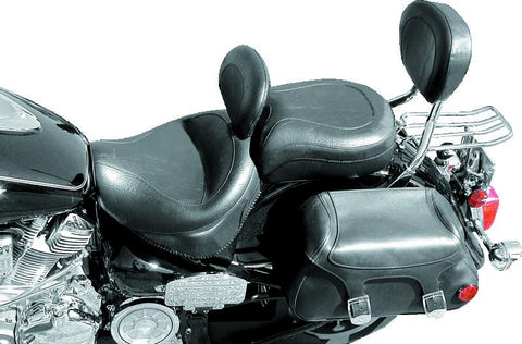 Mustang 99-15 Yamaha Road Star 1600, 1700 Wide Touring 2PC Seat w/Driver Backrest - Black - 79191