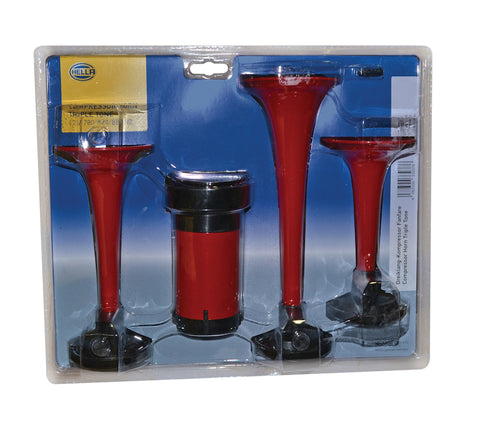 Hella Triple-Tone Air Horn Kit 12V - 003001671