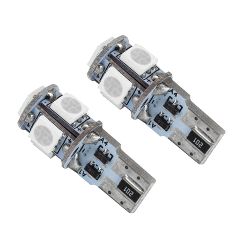 Oracle T10 5 LED 3 Chip SMD Bulbs (Pair) - Red - 4801-003