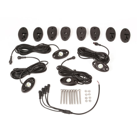 Rugged Ridge 07-18 Jeep Wrangler JK White 4-Piece LED Rock Light Kit - 11232.39