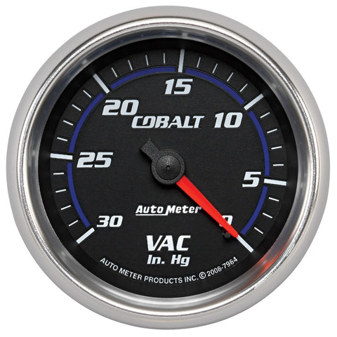 Autometer Cobalt 2-5/8in. / 0-30 IN HG / Mechanical Vacuum Gauge - 7984