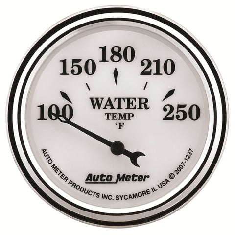 AutoMeter Gauge Water Temp 2-1/16in. 250 Deg. F Elec Old Tyme White II - 1237