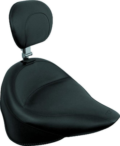 Mustang 84-06 Harley Standard Rear Tire Wide Touring Vintage Solo Seat w/Driver Backrest - Black - 79124