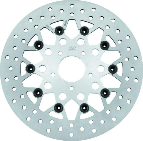 Twin Power 84-17 Big Twin Exc 11.8 and Lug Mount 84-13 XL Front 11.5 Floating Rotor Mesh Silver - 666834