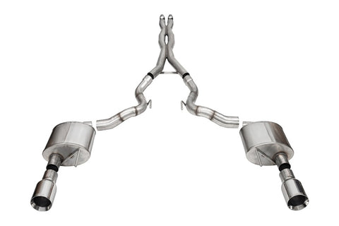 Corsa 24+ Ford Mustang GT Conv. Xtreme Cat-Back Ex. Sys. 3.0in Dual Rear Ex w/4.5in StraightCut Tips - 21271
