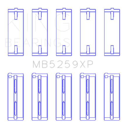 King Honda A-series / B-series / K-series Crankshaft Main Bearing Set (Set of 5) - MB5259XP0.5
