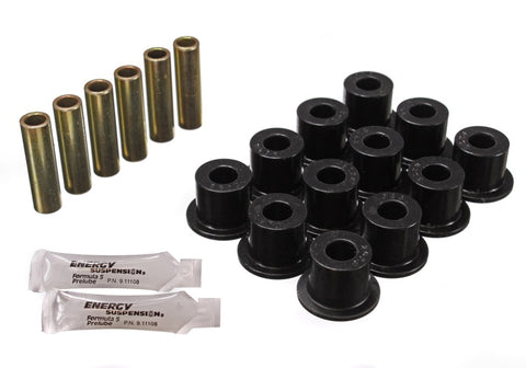 Energy Suspension 72-81 Scout II Black Front & Rear Leaf Spring Bushing Set - 6.2102G