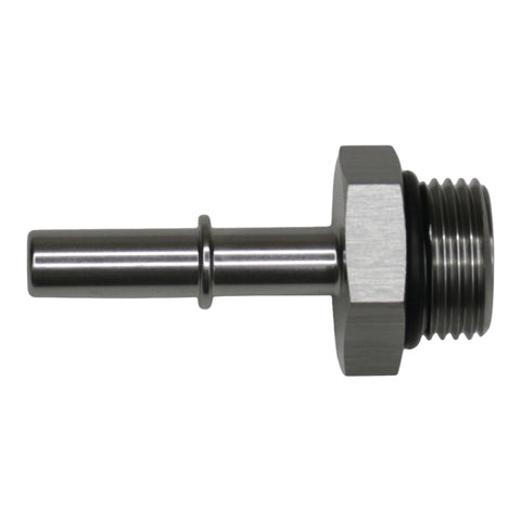 DeatschWerks 8AN ORB Male to 5/16in Male EFI Quick Connect Adapter - Anodized DW Titanium - 6-02-0123