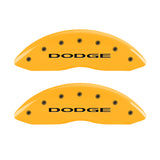 MGP Front set 2 Caliper Covers Engraved Front With out stripes/Dodge Yellow finish black ch - 12002FDD4YL