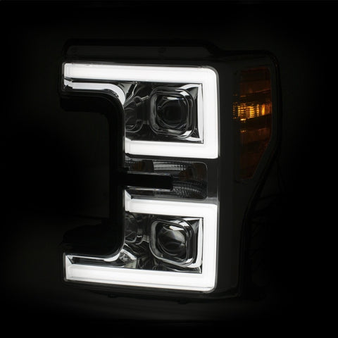 ANZO LED Headlights 17-18 Ford F-250 Super Duty Plank-Style L.E.D. Headlight Chrome (Pair) - 111389