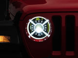 Raxiom 18-22 Jeep Wrangler JL/ JT 9-Inch LED Headlights w/ DRL and Halo- Black Housing (Clear Lens) - J137646