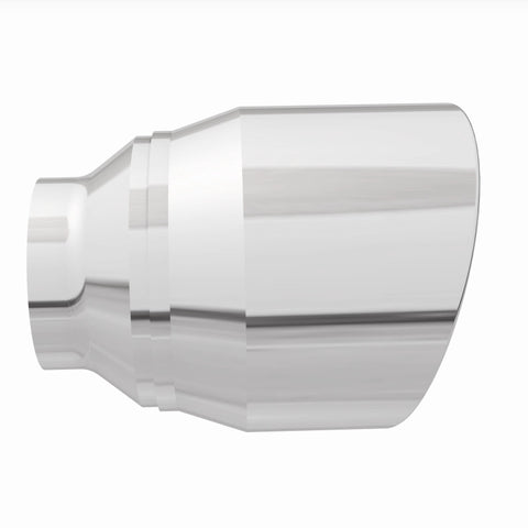 MagnaFlow Tip Stainless Double Wall Round Single Outlet Polished 4.5in DIA 2.5in Inlet 5.75in Length - 35224
