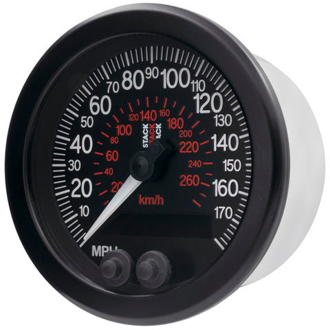 Autometer Stack Instruments 88mm 0-180 MPH 290 KM/H GPS Speedometer - Black - ST3803
