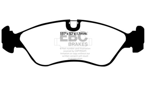 EBC 99-02 Daewoo Lanos 1.6 Chassis -447433 Ultimax2 Front Brake Pads - UD796