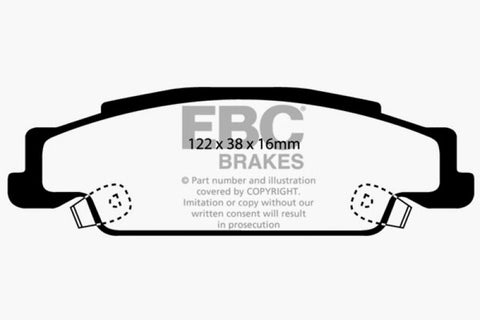 EBC 02-05 Cadillac CTS 2.6 Greenstuff Rear Brake Pads - DP21646