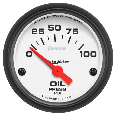 Autometer Phantom 52mm 0-100 PSI Electric Oil Pressure Gauge - 5727