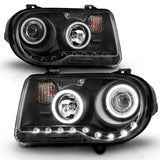 ANZO 2005-2010 Chrysler 300C Projector Headlights w/ Halo Black (CCFL) G2 - 121251