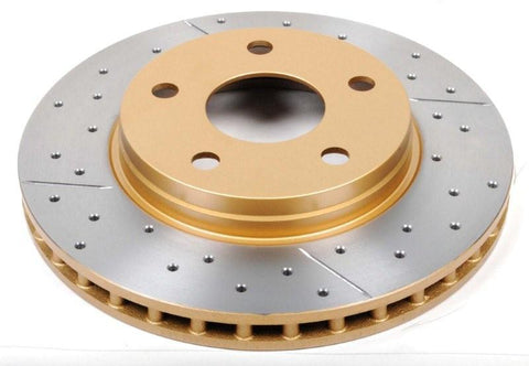 DBA 07-17 Jeep Wrangler Front Drilled & Slotted Street Series X-Gold Rotor - 2536X