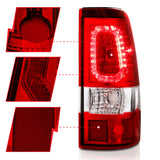 ANZO 2003-2006 Chevy Silverado 1500 LED Taillights Plank Style Chrome With Red/Clear Lens - 311329