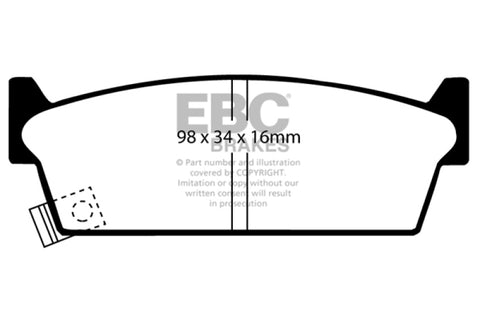 EBC 90-93 Infiniti M30 3.0 Yellowstuff Rear Brake Pads - DP4686/2R