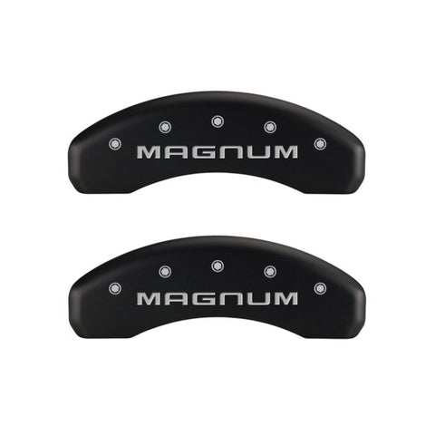 MGP 4 Caliper Covers Engraved Front & Rear Magnum Red finish silver ch - 12088SMGMRD